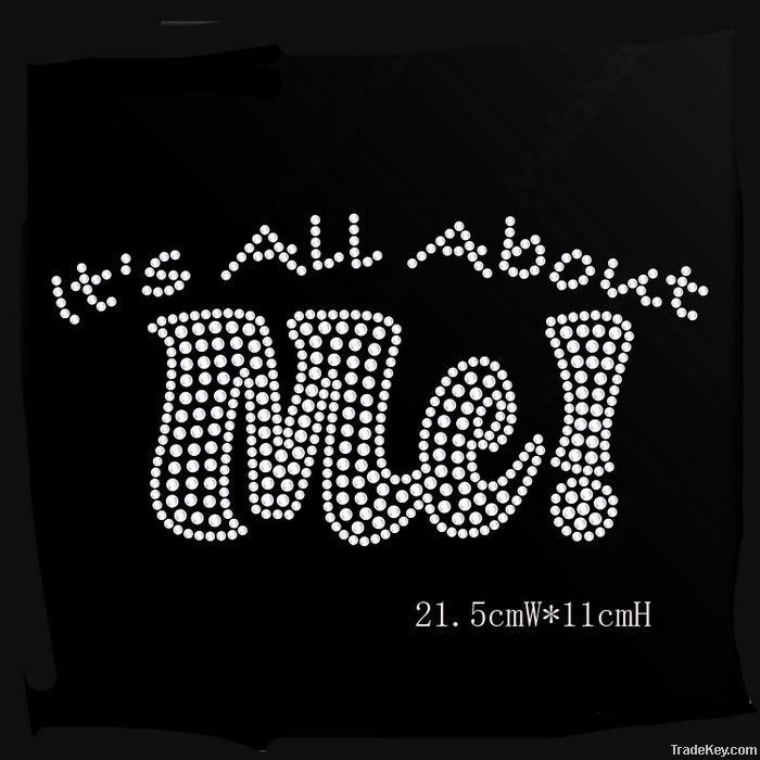 it's all about me letter rhinestone transfer