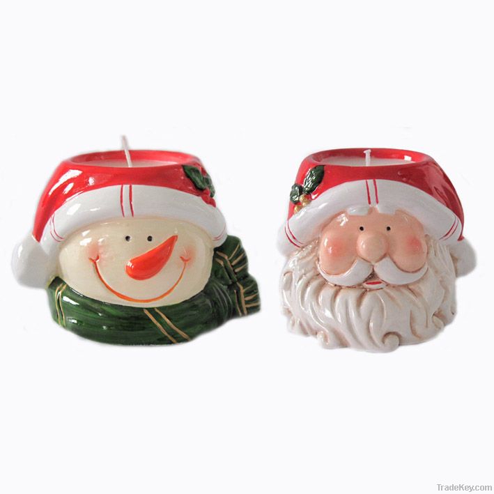 Ceramic Christmas Ornaments with Candle