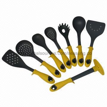 Cooking Tool Set, Kitchen Tool Set, Silicone Head with Stainless Steel Handle