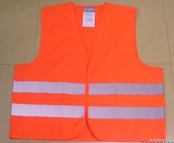 Hi-visibility orange police vest