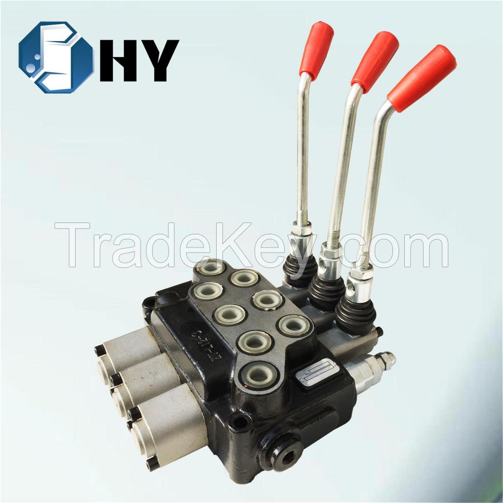 3 Spool Hydraulic Directional Control Monoblock Valve Handle for Dump Truck Trailer