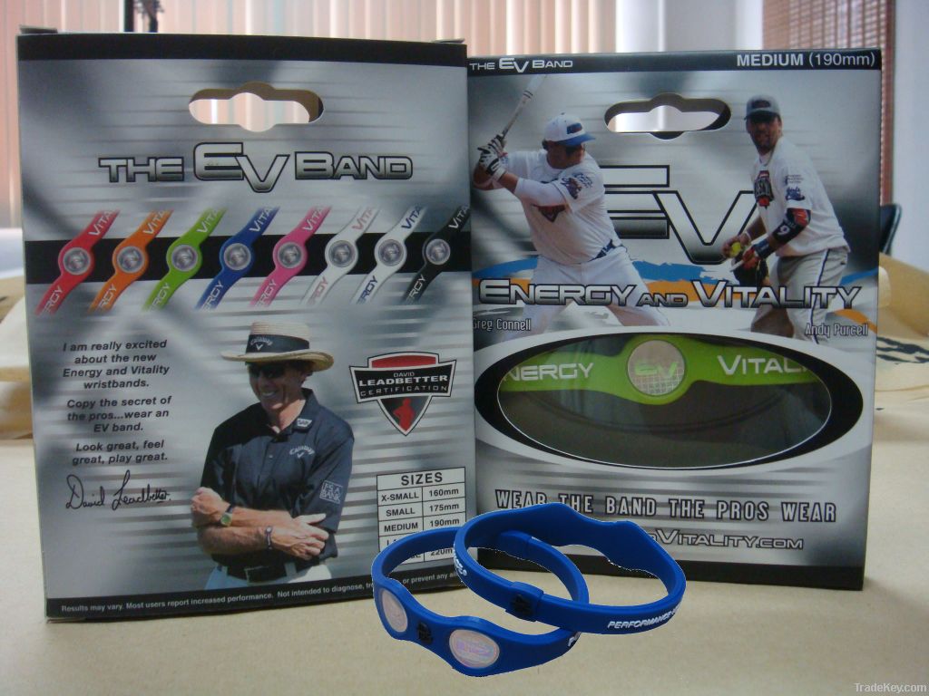 Silicone rubber power balance bracelet, wristband