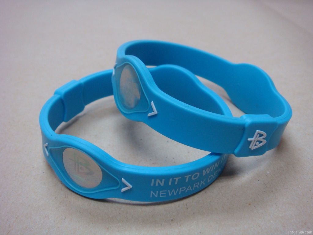 Silicone rubber power balance bracelet, wristband