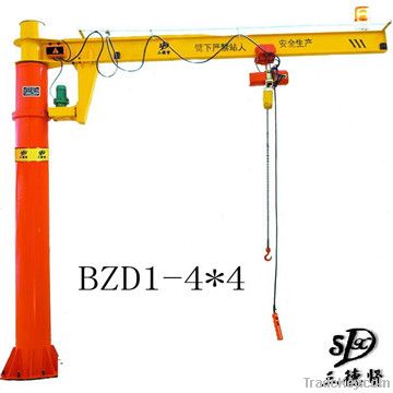 Fixed-column style slewing jib crane