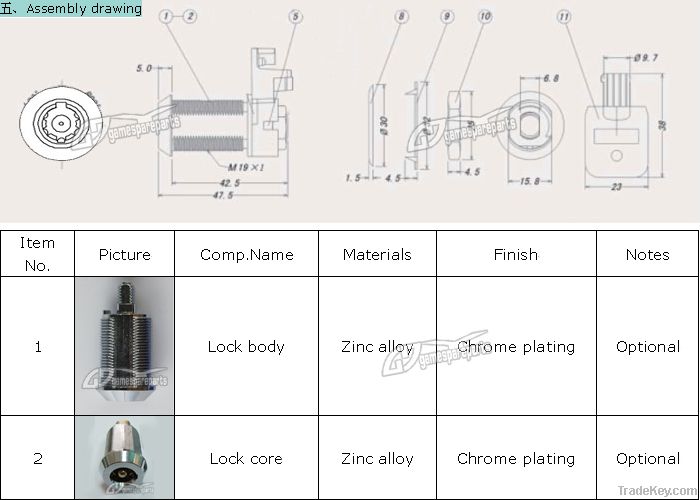 2013 high security 27cm electronic Switch cam Lock