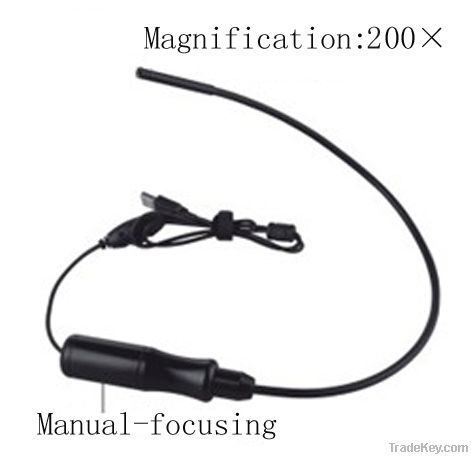 USB focusing adjustable endoscope with 200 times magnification