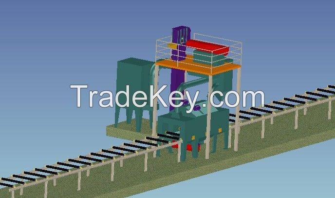 Roller pass through type shot blasting machine