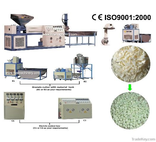 PE/PP/PET Flakes Recycling Granulator