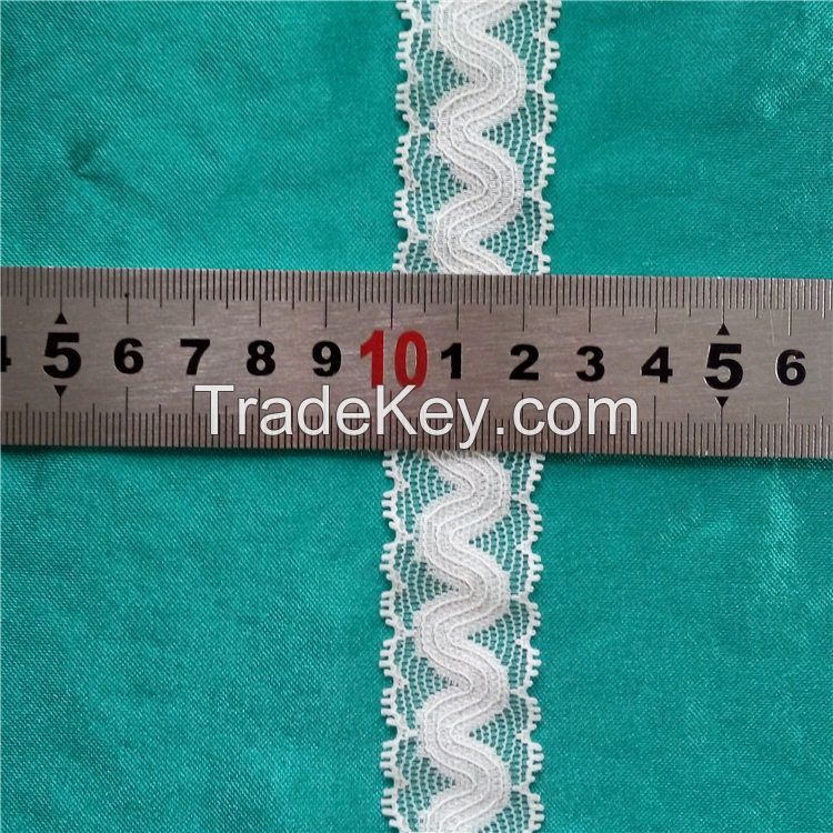 Best Selling Crochet White Cotton/Nylon Stretch Elastic Lace Trim, Lace Trimming For Underwear/Lingerie