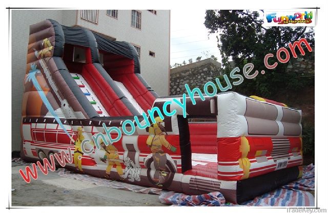 Inflatable bouncy slide