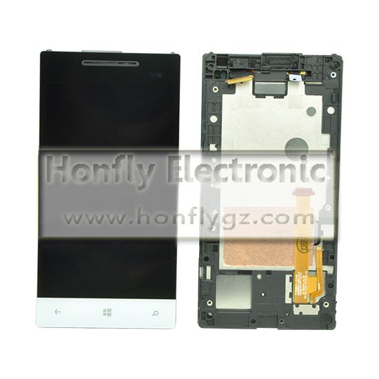 LCD Screen complete with black frame for HTC 8s/A620e white