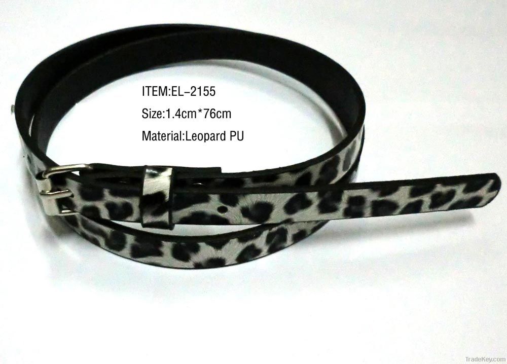 Leopard skinny fashion belts