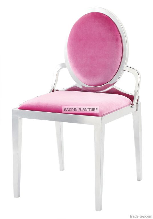 Stainless Steel Dining Chair in Pink