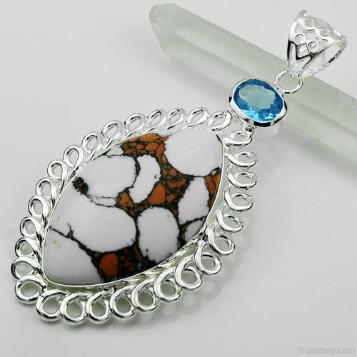 Cheap fashion pendants gemstone 925silver jewelry turquoise pendant