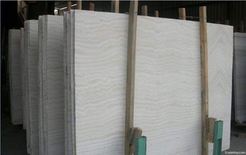 White Travertine Slab (Vein Cut)