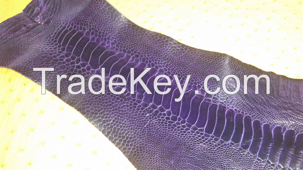 Genuine Ostrich Leg Skin Leather