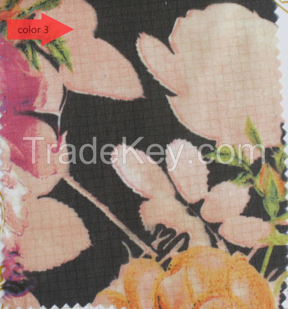 good quality chiffon fabric for garment, flower print georgette fabric for dress145cm 