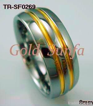 Tungsten Ring with gold