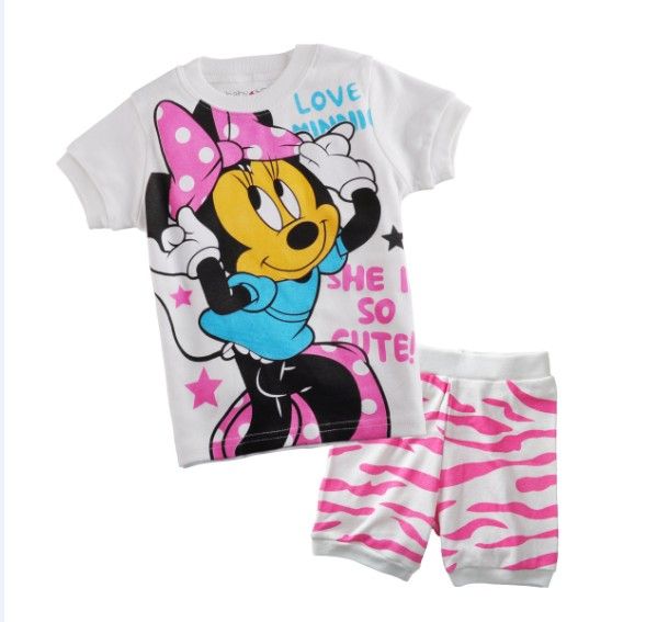 Minnie baby girl summer pajamas kid clothes set girl&#039;s summer wear