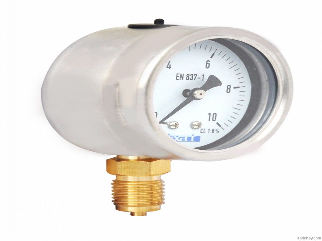 Liquid filled pressure gauge