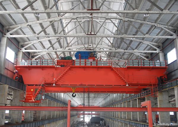 Double girder overhead crane with hook