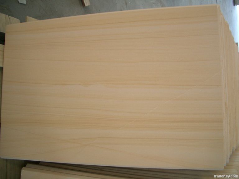 Selling beautiful yellow vien wooden sandstone slab