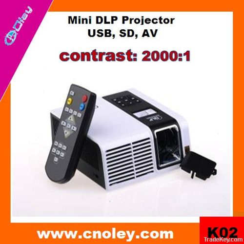 Cheap mini dlp projector1080p contrast 2000:1(K02)