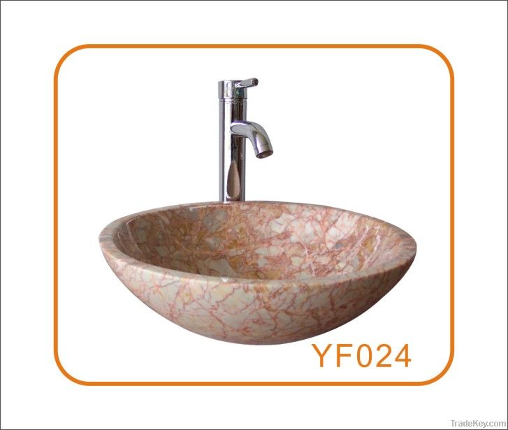 Egeo Rose Marble Vessel Basin Sinks