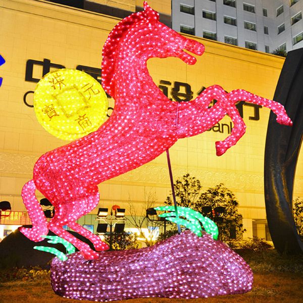 Manufaturer 100% handmade commercial led horse light outdoor decoration