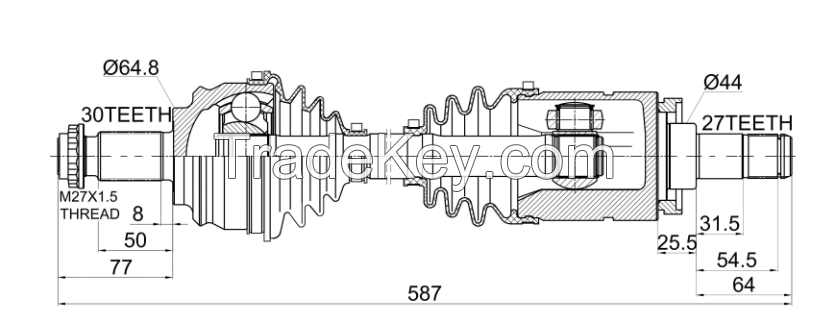 Automotive cv axle /drive sahft