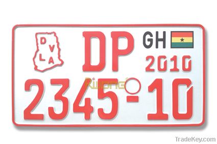 embossed car number plate