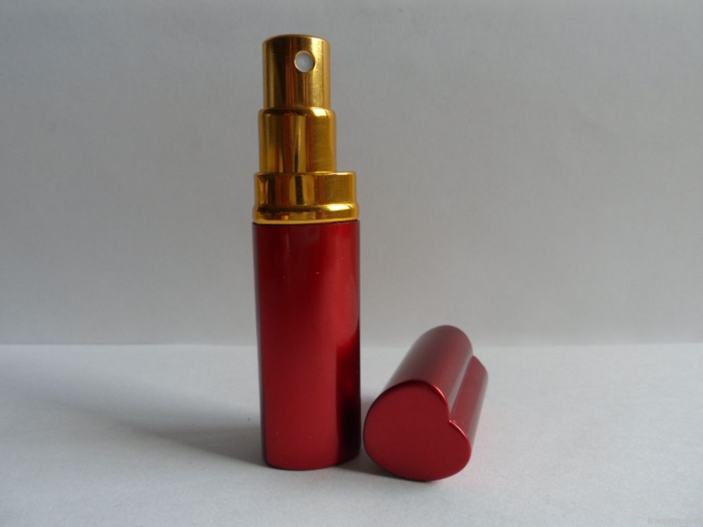 heart shape refillable aluminium perfume atomizer