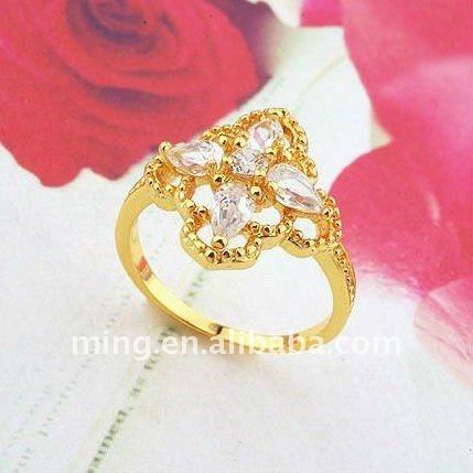 2012 New Style Gold Plated Zircon Ring