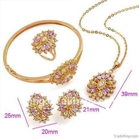 wholesale 18k gold plated jewelry set