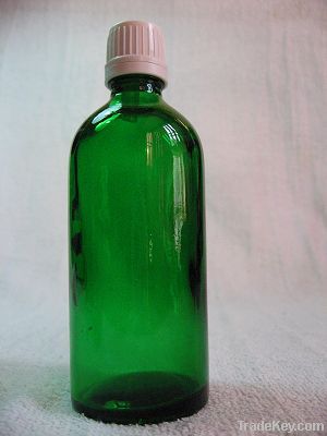 Green Glass Bottles  With White Bulb Glass Dropper