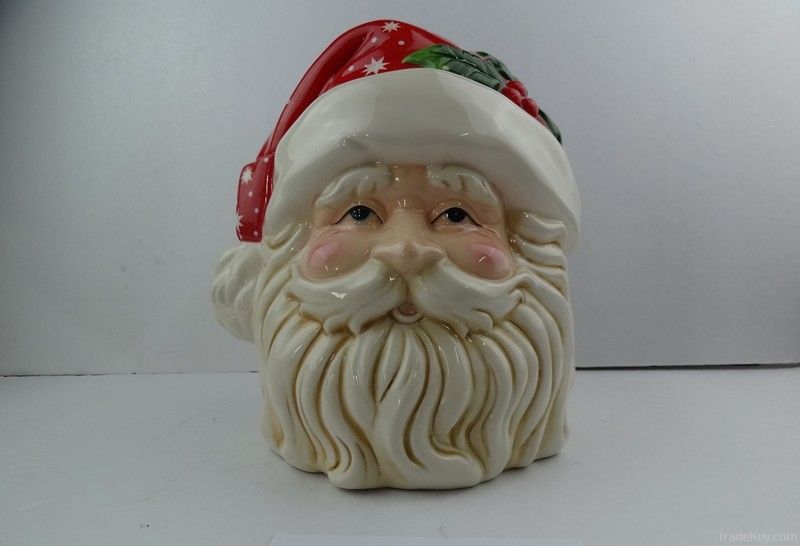 Pottery  Christmas Cookie Jar