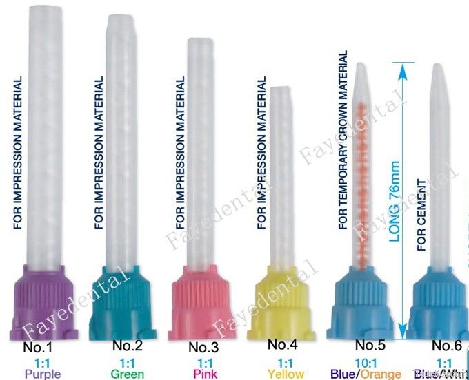 Dental mixing tip/impression dispensing gun tip/impression material