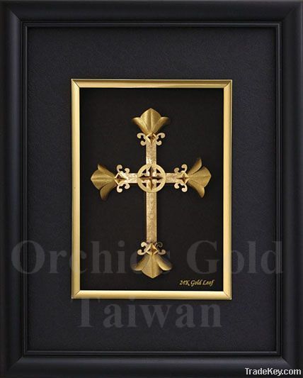 24K Gold Foil Cross