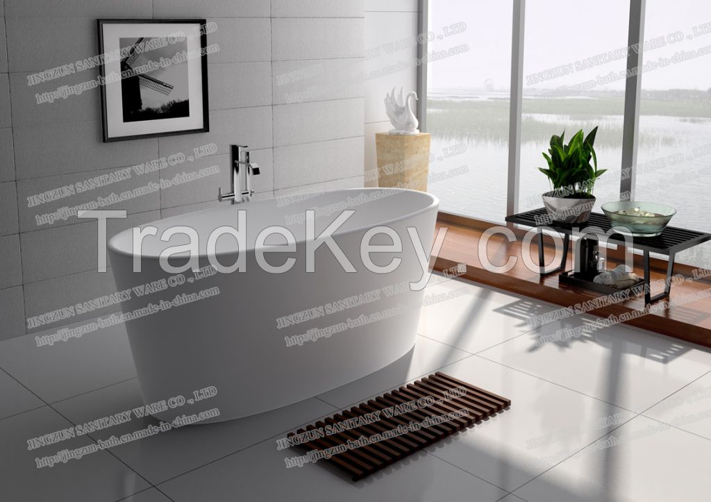 Artificial Stone Freestanding Bathtub Resin Stone Tub -JINGZUN 8602