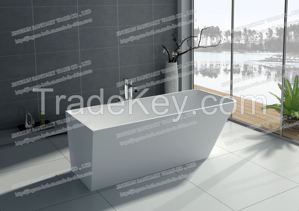 8605-Freestanding artificial stone resin stone bathtub-JINGZUN