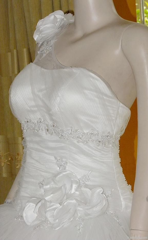 Halter A-line Real Wedding Dress bridal Gowns