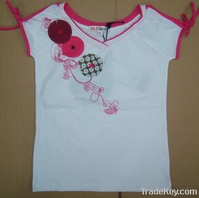 Newest 2011 girls t-shirt, kid's garments, round neck shirts