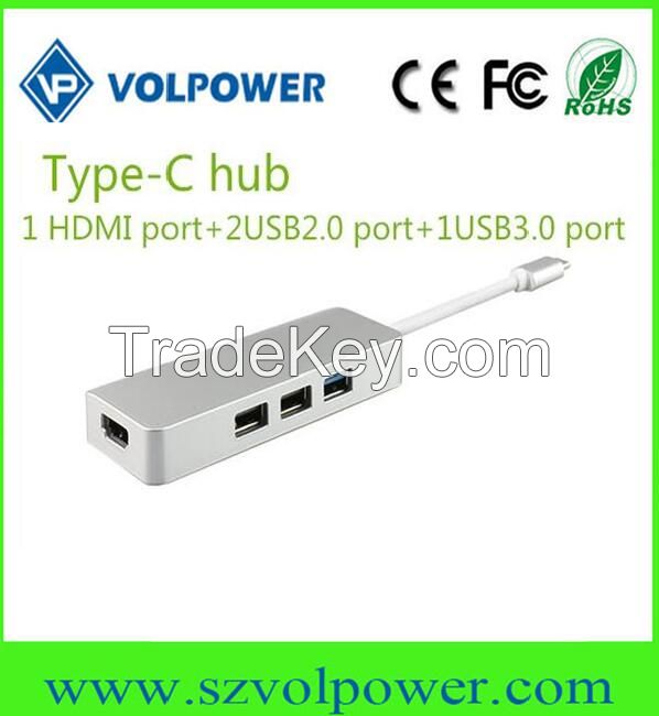 Top quality Super speed USB3.1 type c hub with HDMI &amp; PD