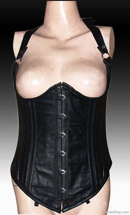 Leather Corset Steel Bone Inserted