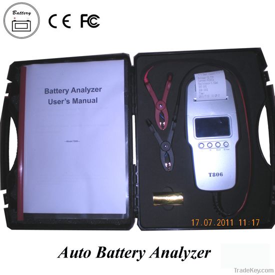 Digital LCD battery tester with printer inside