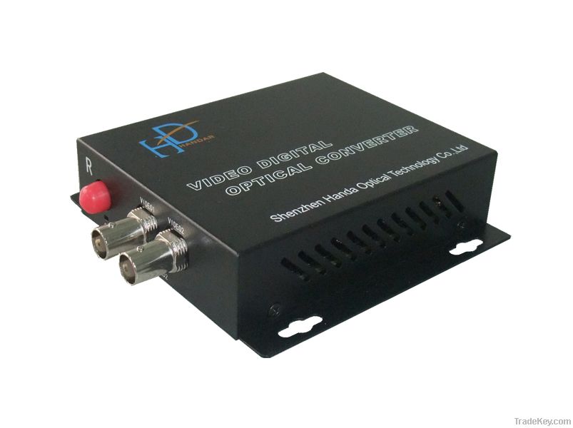 2 channel video to fiber optic transceiver