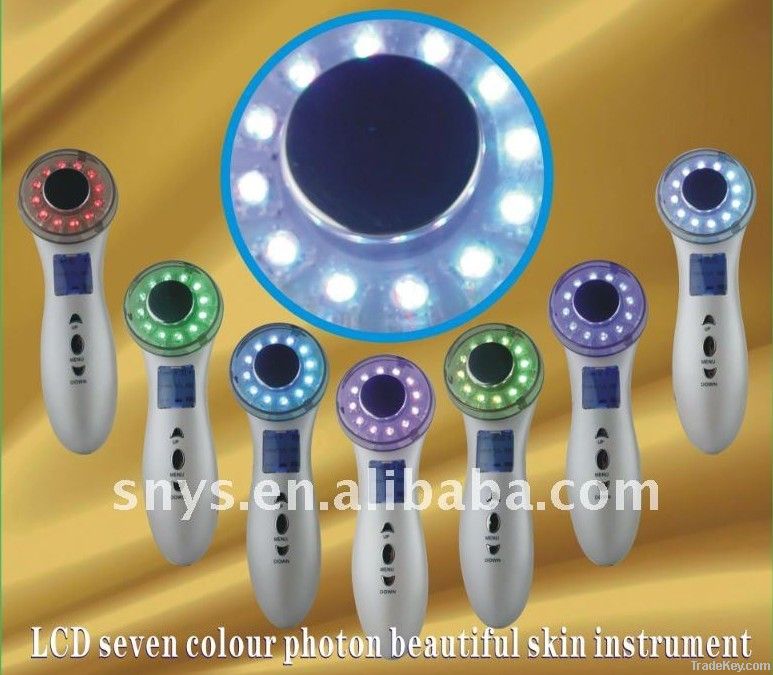 7color Photon Ultrasonic Beauty Facial Massager LW-012