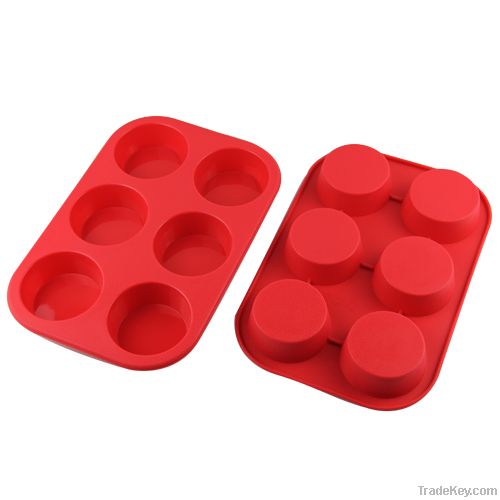 6 Cavities Silicone Cake Mold (Muffin)