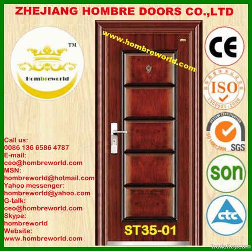 Security Steel swing exterior main entrance metal doors manufacturers