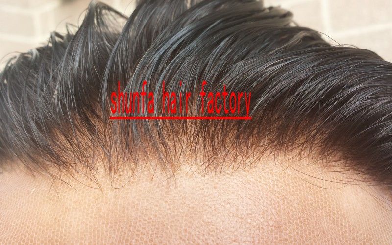 bleach knot men&#039;s toupee natural hair line invisible knots 